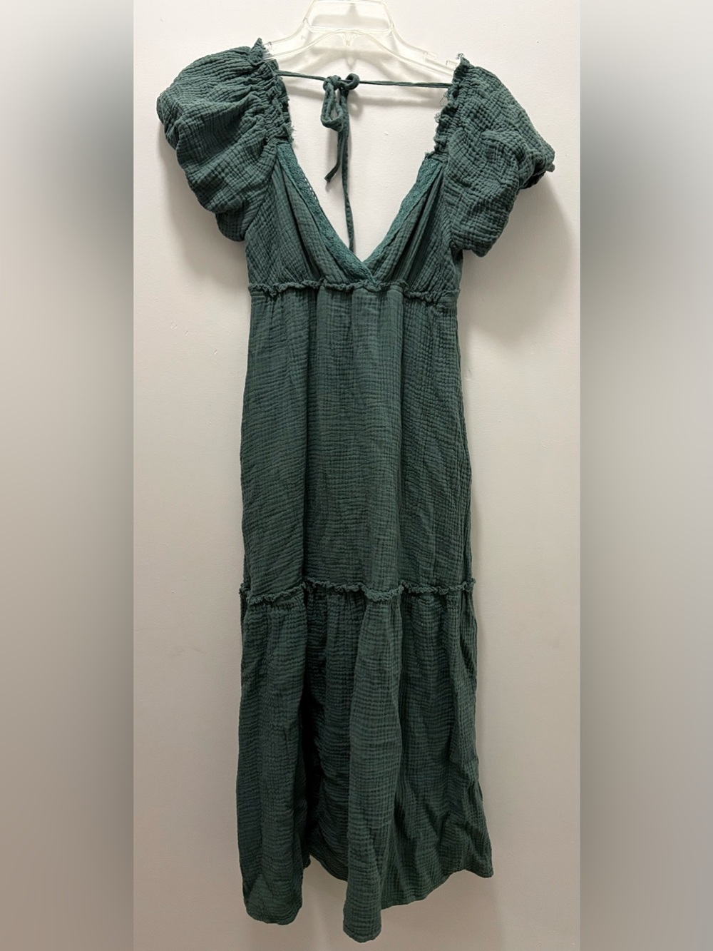 Article Deep Teal Gauze V-Neck Maxi Dress